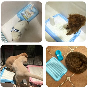 Тоалетна подложка за многократна употреба Puppy Dog Plastic Mesh Pet Dog Training Toalet Tray Indoor Dog Cat Poop Toalet Box for Small Dog Cleaning