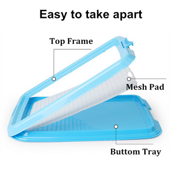 Тоалетна подложка за многократна употреба Puppy Dog Plastic Mesh Pet Dog Training Toalet Tray Indoor Dog Cat Poop Toalet Box for Small Dog Cleaning
