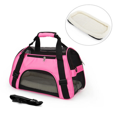 Mīkstas virsmas mājdzīvnieku pārnēsāšanas kaķu soma āra ceļojumiem, elpojošs mājdzīvnieku rokassomu pārvadātājs suņiem ar paliktni