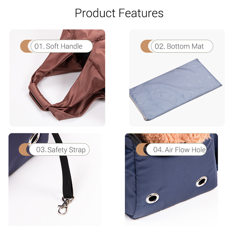 Pārnēsājama mājdzīvnieku suņu pārnēsāšanas soma Īpaši viegla, mīksta, elpojoša suņu transportēšanas rokassomiņa maziem suņiem āra suņu ceļojumu piederumi