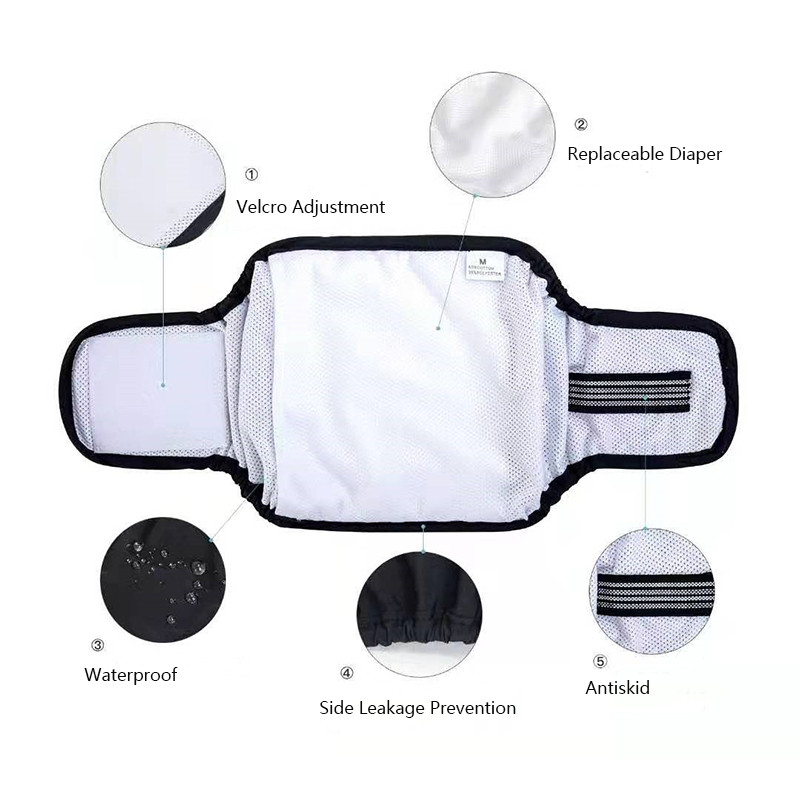 Dodaci za kućne ljubimce za štene Kućni ljubimac Muški pas Fiziološke hlače Sanitarne visokokvalitetno donje rublje Traka za trbuh Pamučna pelena XS-XL