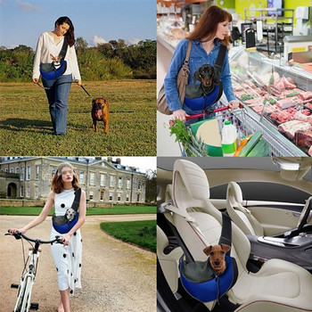 Pet Puppy Carrier S/L Εξωτερική τσάντα ώμου ταξιδιού σκύλου Mesh Oxford Single Comfort Sling Handbag Tote Pouch