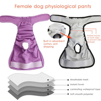 Куче за домашни любимци Меки дишащи бикини Пелени Перящи се шорти Physiology Shorts за необучени кученца Женски кучета в топлинни доставки, XS-XL