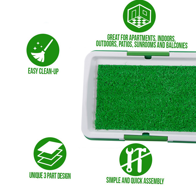 Suņu pakaišu kastes paliktnis, sintētiskās zāles sieta paplāte 3 slāņu mājdzīvnieku tualete suņiem lietošanai iekštelpās ārā