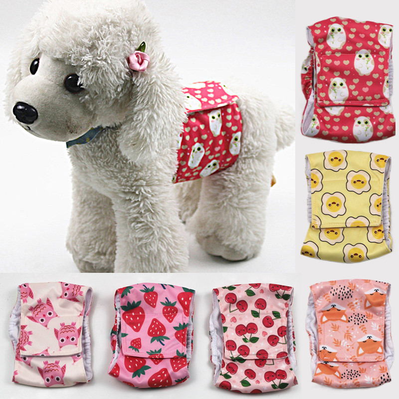 Cute Print Mājdzīvnieku audums Suņu autiņbiksītes Fizioloģiskās Bikses Kucēnu Šorti Apakšveļa Mazgājama Sieviešu suņu lāpstiņas Biksītes Mājdzīvnieku suņu kaķu apģērbi