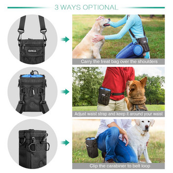 ORIA Outdoor Pet Dog Carrier Bag Dog Training Pouch Pet Out Waist Bag с регулируема каишка Купа за кучета Водоустойчиви чанти за съхранение