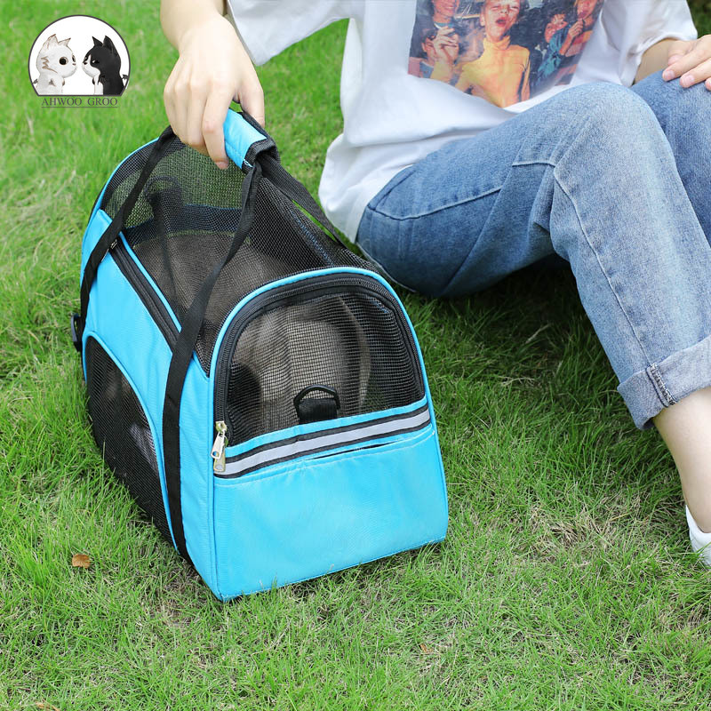 Suņu somas Pārnēsājamas suņu pārnēsāšanas somas Tīkla elpojošas somas maziem suņiem Salokāmas kaķu rokassomas Ceļojumu mājdzīvnieku soma transportēšanas soma