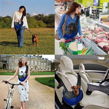Pet Puppy Carrier Outdoor Travel Pet Puppy Carrier Ръчна чанта Мрежеста торбичка Оксфордска чанта за едно рамо Слинг Мрежеста комфортна чанта за пътуване