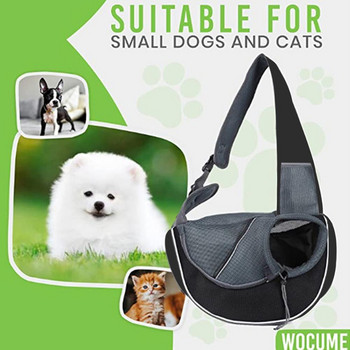 Τσάντα μεταφοράς κατοικίδιων Sling Τσάντα μεταφοράς Φορητή άνετη αναπνεύσιμη τσάντα χιαστί ώμου χωρίς χέρια για μικρά κατοικίδια γάτα σκύλος
