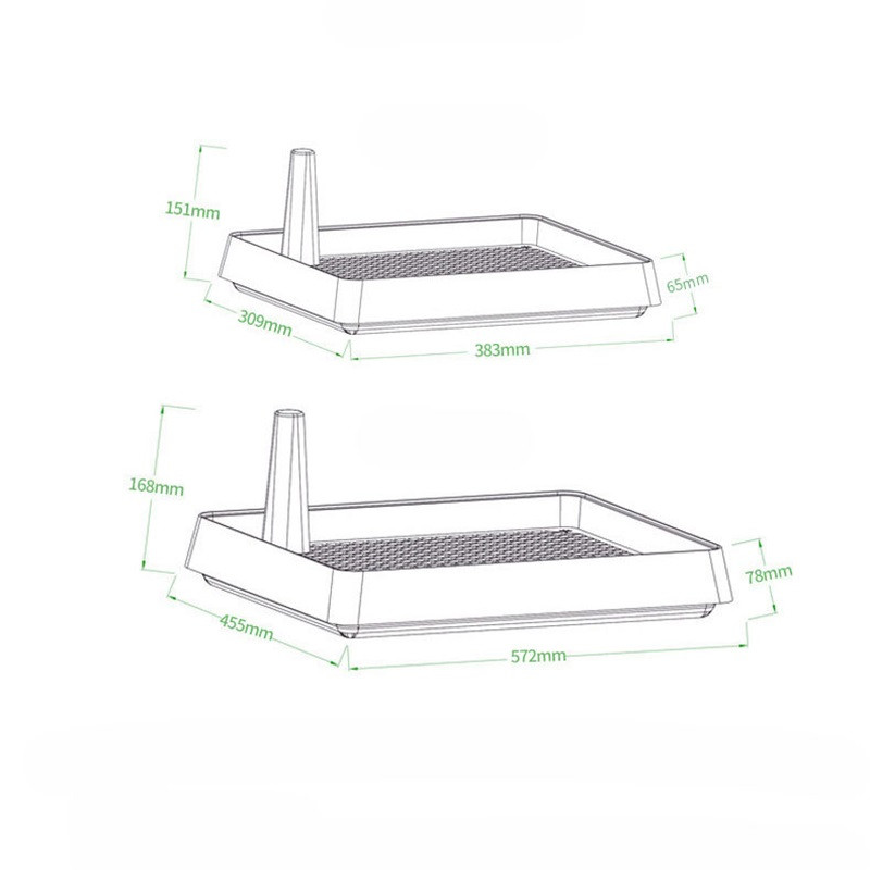 Iekštelpu lolojumdzīvnieku podiņa apmācības tualetes sistēma maziem un vidējiem suņiem, kaķu kucēnu urinēšanas paplātei, plakanu režģi ar statņiem Vienkārša uzstādīšana