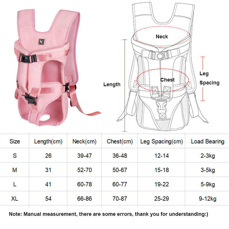 Раница за носене на кучета Висококачествена водоустойчива чанта за носене на кучета Регулируема пътна чанта за предни гърди Раница с ремъци за кучета за кучета Котки