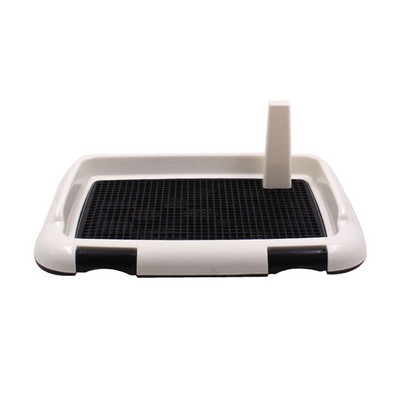 Dviejų sluoksnių naminių gyvūnėlių tinklelio tualeto kolonėlė su sieniniu vandeniu atspariu šuniuko šuniuko lovos indu, nešiojamu plokščiu naminių šunų tualeto mokomuoju padėklu