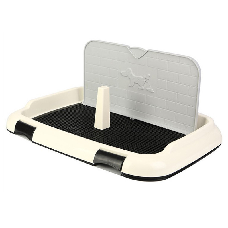 Dviejų sluoksnių naminių gyvūnėlių tinklelio tualeto kolonėlė su sieniniu vandeniu atspariu šuniuko šuniuko lovos indu, nešiojamu plokščiu naminių šunų tualeto mokomuoju padėklu