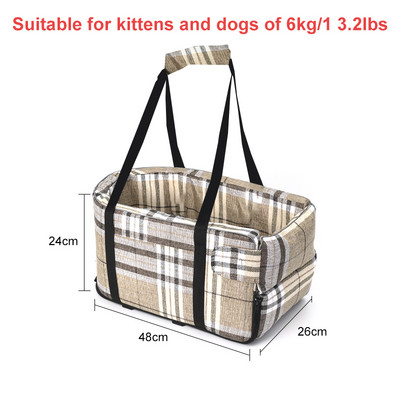 Pārnēsājams automašīnas drošības mājdzīvnieku sēdeklis maziem suņiem Kaķiem Ceļojumi Centrālā vadība Kaķu suņu gulta Transportēšana Suņu pārvadātājs Aizsargs Suņu Somas