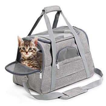 Нова каишка за домашни любимци Преносима дишаща сгъваема чанта Чанта за каишка за домашни любимци Чанта за каишка за кучета Пътна чанта за малки и средни котки