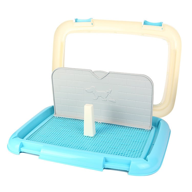 Преносима тава за тоалетна за домашни кучета и котки с купа за писоар в колона Тоалетна за обучение на пикаене