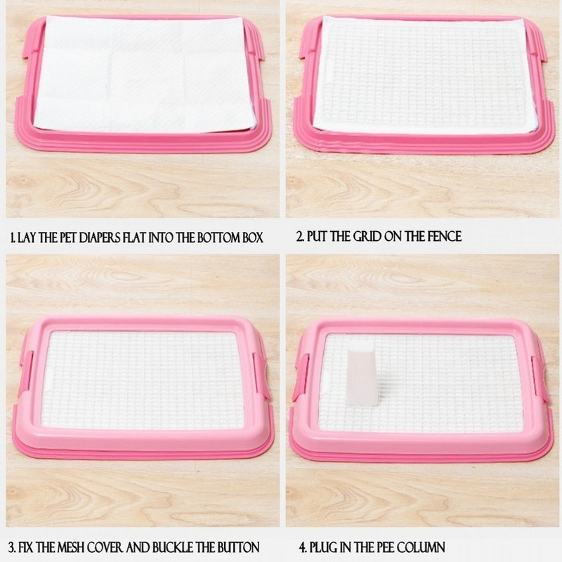 2023 New Pet Toliet Dresing With Pillar Portable Tablet Grid Dog Toliet Tray Urinary Trainer Pee Pad For Small Dogs Potty