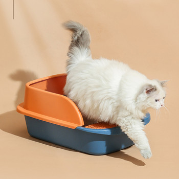 Κουτί απορριμάτων γάτας Καθαρός δίσκος απορριμμάτων με διχτυωτό ημικλειστό τουαλέτες Sandbox για γάτα Σπίτι για κατοικίδια Κρεβάτι για γατούλα Αξεσουάρ καθαρισμού