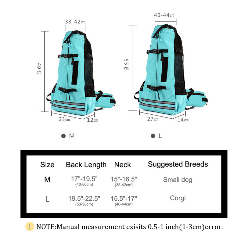 Torba za pse Reflektirajuća prozračna ruksak za kućne ljubimce za Corgi Bulldog Velike pse Podesiva torba za pse za planinarenje na otvorenom