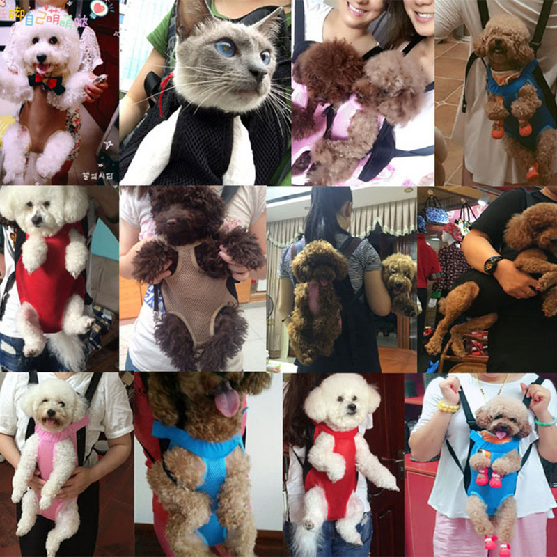 Reguliuojama šuns kuprinė Kengūra Kvėpuojanti priekinė šuniuko nešykla krepšys naminiams gyvūnėliams vežti keliones kojas.