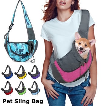 Pet Puppy Carrier S/L Мрежеста чанта за през рамо за куче за пътуване на открито Оксфорд Единична удобна чанта с прашка Tote Pouch