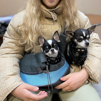 Pet Puppy Carrier S/L Мрежеста чанта за през рамо за куче за пътуване на открито Оксфорд Единична удобна чанта с прашка Tote Pouch