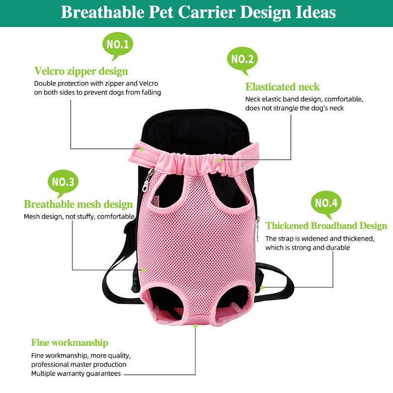 Pārnēsājama mājdzīvnieku suņu nēsāšanas mugursoma āra ceļojumu mājdzīvnieku siksnas plecu soma priekšējās kājas soma ar regulējamu tīkla suņu siksnu