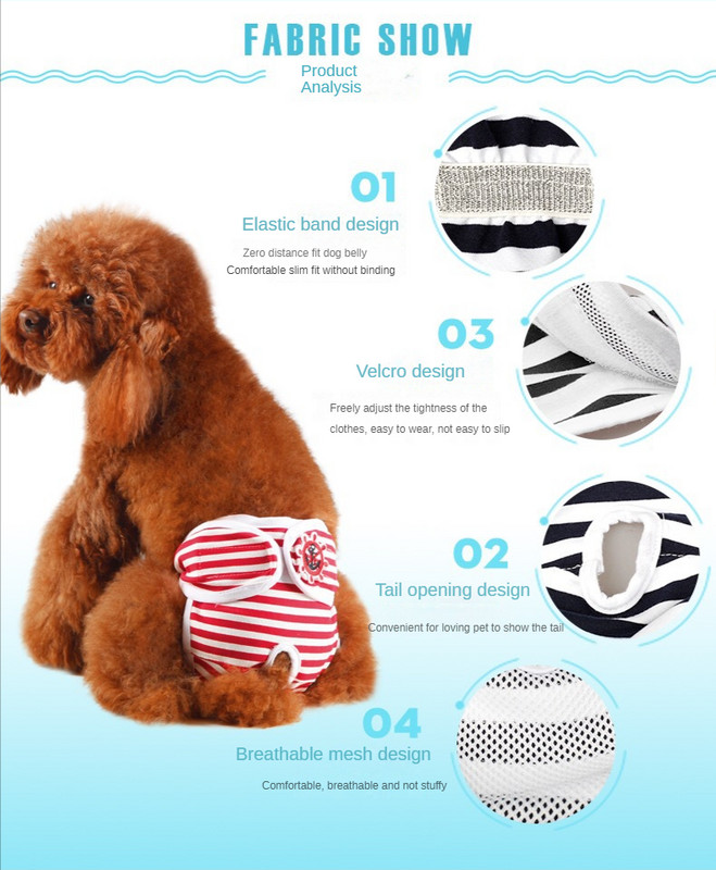 Regulējamas un mazgājamas mājdzīvnieku suņu autiņbiksītes vīriešu dzimuma ļoti uzsūcošas, bez noplūdes sieviešu autiņbiksītes, pamperi mājdzīvnieku meiteņu suņu apakšveļa