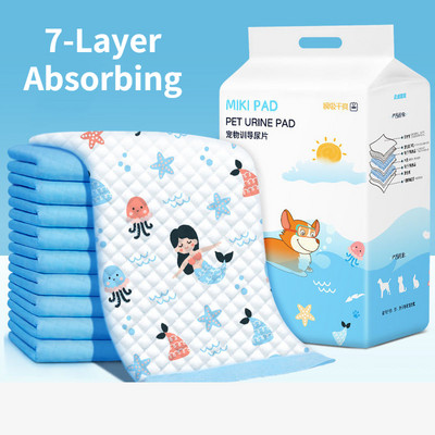 Tiskanje jastučića za dresuru pasa 7-slojnih podebljanih super upijajućih pelena za kućne ljubimce Jednokratna zdrava čista podloga za pelene Potrepštine za njegu kućnih ljubimaca
