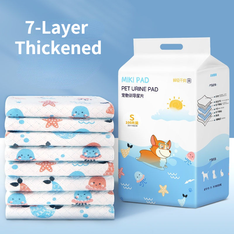 Tiskanje jastučića za dresuru pasa 7-slojnih podebljanih super upijajućih pelena za kućne ljubimce Jednokratna zdrava čista podloga za pelene Potrepštine za njegu kućnih ljubimaca