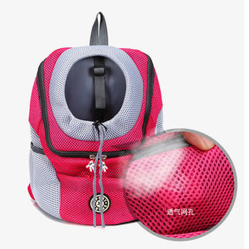 Външна двойна чанта за носене на куче за домашни любимци, преносима раница за пътуване, предна чанта, мрежеста раница, глава