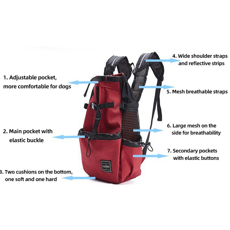 Nosiljka za kućne ljubimce Vanjska srednja ruksak za pse za male pse Prozračna torba za hodanje francuskog buldoga Pribor Oprema za kućne ljubimce