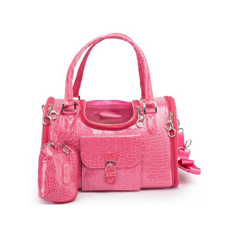 Modna prozračna mrežasta torba od PU kože, sklopiva ručna torbica za nošenje pasa za kućne ljubimce, putna torba za kućne ljubimce s torbicom i podesivim remenom