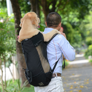 Здрава найлонова раница за носене на кучета за малки и средни кучета Висококачествена дишаща раница за колоездене за пътуване на открито Стоки за домашни любимци