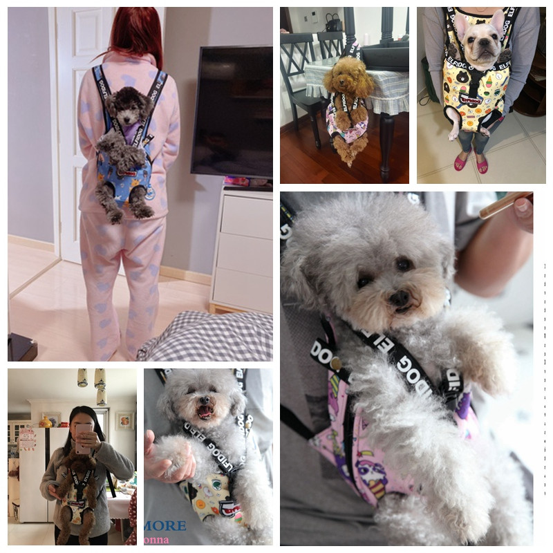 Franču buldogu mājdzīvnieku mugursomas pārnēsātājs kaķiem kucēniem suņiem maziem dzīvniekiem priekšpuse aizmugurē plecu ceļojumu komforta soma Para Perro pārnēsāšanai