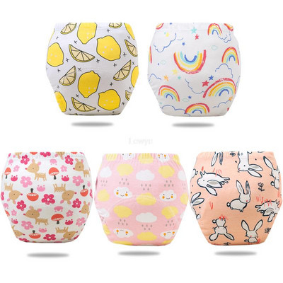 5Pcs/Lot Dječje platnene pelene Hlače za vježbanje 6-slojne vodootporne pamučne kratke hlačice za dojenčad Donje rublje Pelene za djevojčice Gaćice