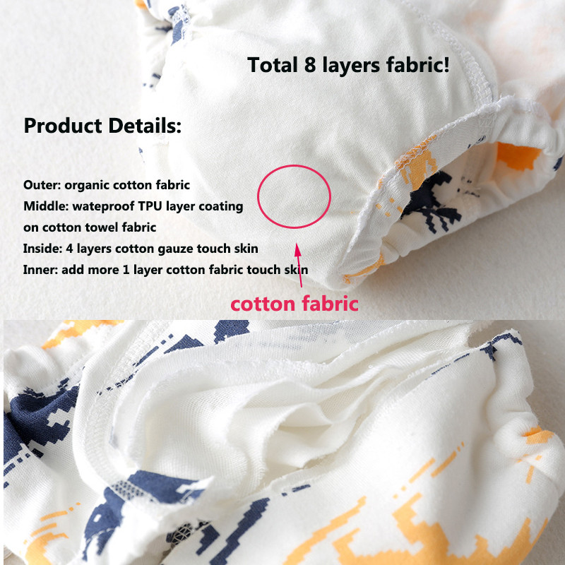 [Usurpon]Βαμβακερό παντελόνι εκπαίδευσης για μωρά Πάνες κιλότες Αδιάβροχες υφασμάτινες πάνες επαναχρησιμοποιούμενες πάνες για μωρά νήπια πάνες για παιδιά