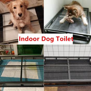 Τουαλέτα σκυλιών Ανοξείδωτα κουτιά απορριμμάτων για μεγάλους σκύλους Εκπαίδευση τουαλέτας εσωτερικού χώρου για σκύλους Κουτί απορριμάτων κουταβιού άμμου Λεκάνης κατοικίδιων ζώων Εργαλεία καθαρισμού