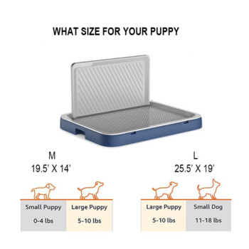 Dog Potty for Indoo Training Pads with Pee Baffle Подложка за кучета за многократна употреба с табла, алтернатива на Puppy Pad Преносима кутия за отпадъци за кучета