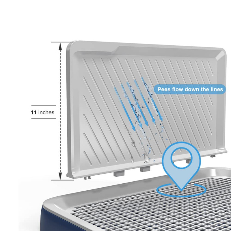 Šunų puodukas, skirtas indoo dresūros pagalvėlėms su Pee Baffle daugkartiniu šunų padėkliuku su padėklu, alternatyva šuniuko kilimėliui, nešiojama šunų kraiko dėžė