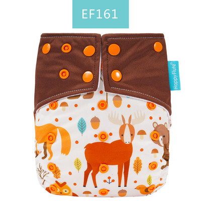 Īsts! Happy Flute OS zamšādas auduma kabatas bērnu auduma autiņš ar divām kabatām un dubultu aizdari