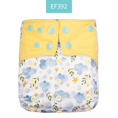 Īsts! Happy Flute OS zamšādas auduma kabatas bērnu auduma autiņš ar divām kabatām un dubultu aizdari