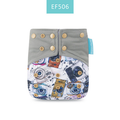 Īsts! Happy Flute OS zamšādas auduma kabatas bērnu auduma autiņš ar divām kabatām un dubultu aizdari