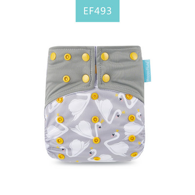 Īsts! Happy Flute OS zamšādas auduma kabatas bērnu auduma autiņš ar divām kabatām un dubultu aizdari