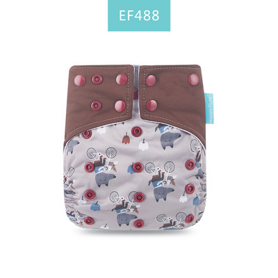 Īsts! Happy Flute OS zamšādas auduma kabatas bērnu auduma autiņš ar divām kabatām un dubultu aizdari