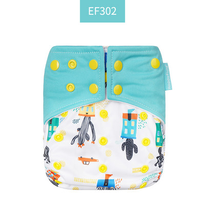 Īsts! Happy Flute OS zamšādas auduma kabatas bērnu auduma autiņš ar divām kabatām un dubultu aizdari