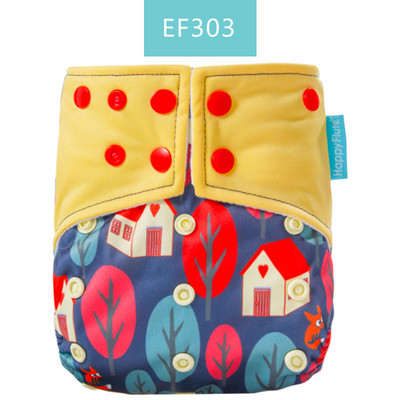 Īsts! Happy Flute OS zamšādas auduma kabatas bērnu auduma autiņš ar divām kabatām un dubultu aizdari