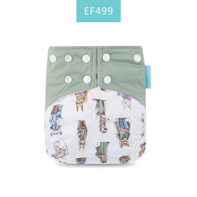 Īsts! Happy Flute OS zamšādas auduma kabatas bērnu auduma autiņš ar divām kabatām un dubultu aizdari