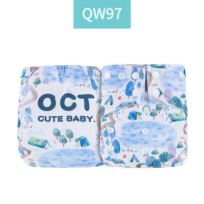 Īsts! Happy Flute OS zamšādas auduma kabatas bērnu auduma autiņš ar divām kabatām un dubultu aizdari