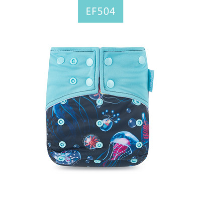 Īsts! Happy Flute OS zamšādas auduma kabatas bērnu auduma autiņš ar divām kabatām un dubultu aizdari